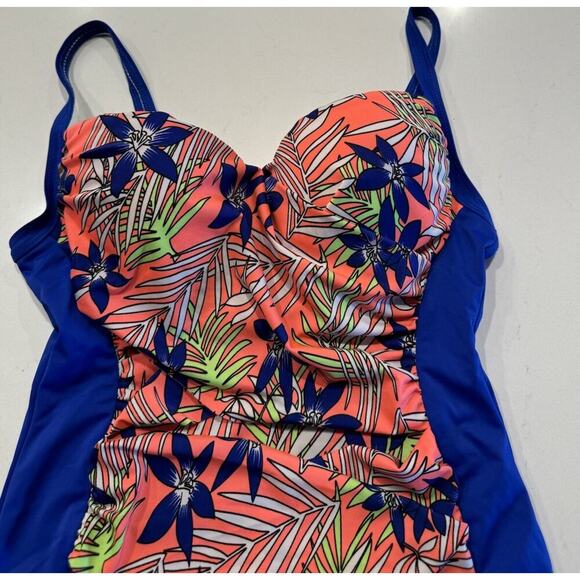 Sol De Abril Size 38 Colorful One Piece Bathing Suit Floral Underwire Tropical - Picture 4 of 6